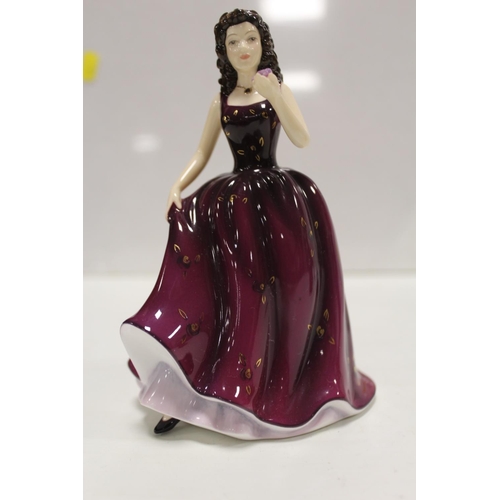 156 - FIVE ROYAL DOULTON FIGURINES TO INCLUDE LITTLE BALLERINA HN3395, JULIA HN2706 - 2ND QUALITY AND HAPP... 