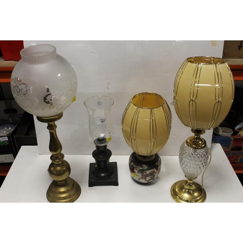 163 - A COLLECTION OF ASSORTED VINTAGE TABLE LAMPS AND SHADES