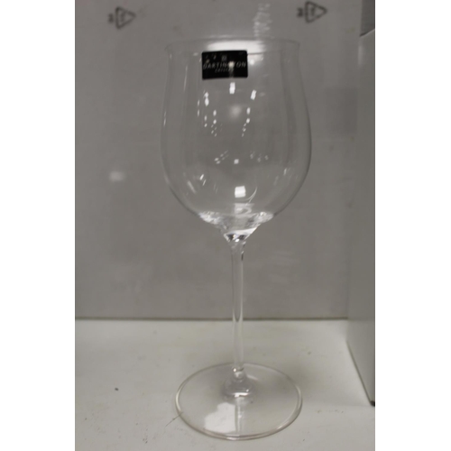 169 - THREE BOXED DARTINGTON CRYSTAL GLASSWARE ITEMS TO INCLUDE A DECANTER AND WINE GLASSES