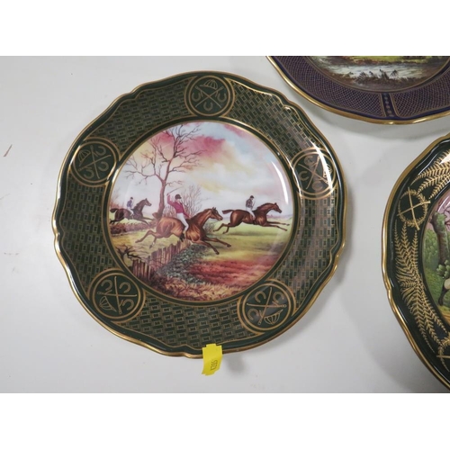 195 - THREE SPODE SHOOTING SERIES PROTOTYPE / SAMPLE CABINET PLATES