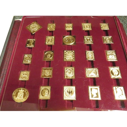 236 - THE INTERNATIONAL SOCIETY OF POSTMASTERS LIMITED EDITION SET OF GOLD ON SILVER PROOFS OF THE WORLDS ... 