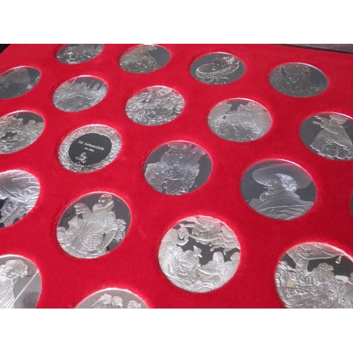 238 - THE MASTERPIECES OF RUBENS SET OF 100 PROOF LONDON IMPORT HALLMARKED SILVER COINS / MEDALS IN A FITT... 