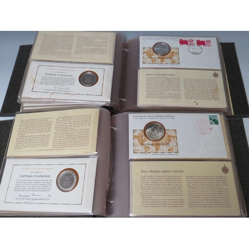 239 - THE GREAT EXPLORERS LIMITED EDITION STERLING SILVER MEDALS CONSISTING OF FIFTY FIRST DAY COVER STYLE... 