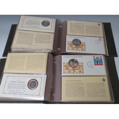 239 - THE GREAT EXPLORERS LIMITED EDITION STERLING SILVER MEDALS CONSISTING OF FIFTY FIRST DAY COVER STYLE... 