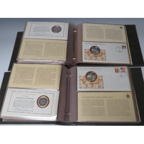 239 - THE GREAT EXPLORERS LIMITED EDITION STERLING SILVER MEDALS CONSISTING OF FIFTY FIRST DAY COVER STYLE... 