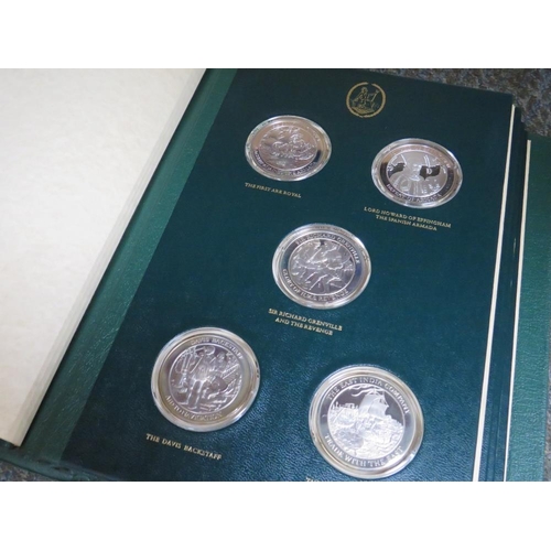 240 - THE MOUNTBATTEN MEDALLIC HISTORY OF GREAT BRITAIN & THE SEA LIMITED EDITION SET OF FOUR EMBOSSED BOU... 