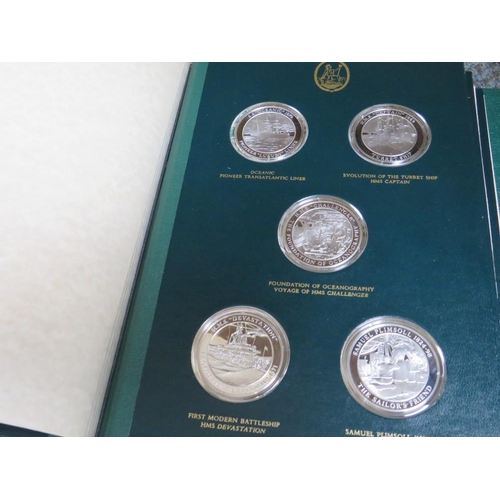 240 - THE MOUNTBATTEN MEDALLIC HISTORY OF GREAT BRITAIN & THE SEA LIMITED EDITION SET OF FOUR EMBOSSED BOU... 