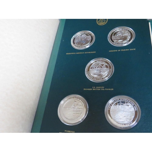 240 - THE MOUNTBATTEN MEDALLIC HISTORY OF GREAT BRITAIN & THE SEA LIMITED EDITION SET OF FOUR EMBOSSED BOU... 