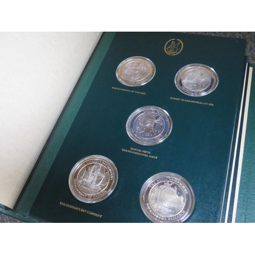 240 - THE MOUNTBATTEN MEDALLIC HISTORY OF GREAT BRITAIN & THE SEA LIMITED EDITION SET OF FOUR EMBOSSED BOU... 