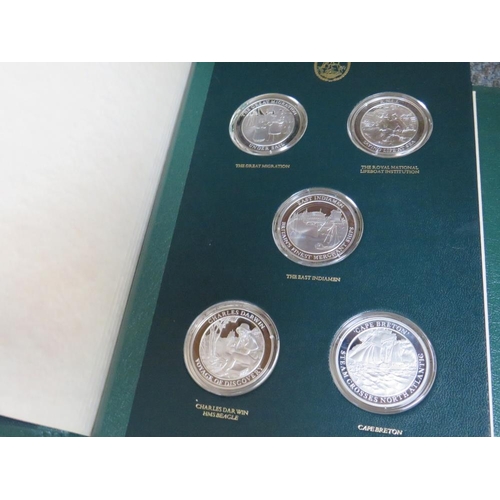 240 - THE MOUNTBATTEN MEDALLIC HISTORY OF GREAT BRITAIN & THE SEA LIMITED EDITION SET OF FOUR EMBOSSED BOU... 