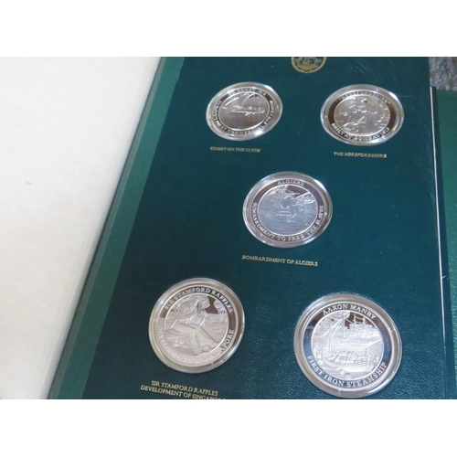 240 - THE MOUNTBATTEN MEDALLIC HISTORY OF GREAT BRITAIN & THE SEA LIMITED EDITION SET OF FOUR EMBOSSED BOU... 