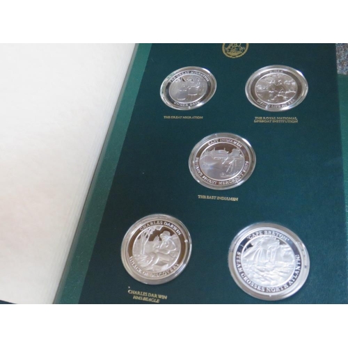 240 - THE MOUNTBATTEN MEDALLIC HISTORY OF GREAT BRITAIN & THE SEA LIMITED EDITION SET OF FOUR EMBOSSED BOU... 