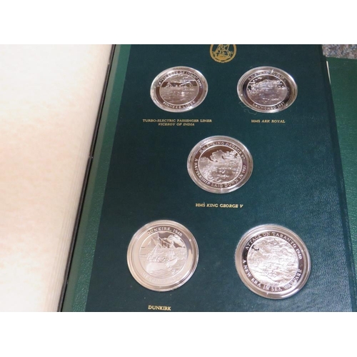 240 - THE MOUNTBATTEN MEDALLIC HISTORY OF GREAT BRITAIN & THE SEA LIMITED EDITION SET OF FOUR EMBOSSED BOU... 