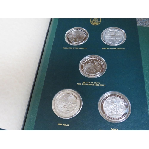 240 - THE MOUNTBATTEN MEDALLIC HISTORY OF GREAT BRITAIN & THE SEA LIMITED EDITION SET OF FOUR EMBOSSED BOU... 