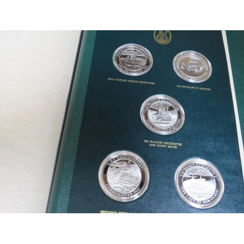 240 - THE MOUNTBATTEN MEDALLIC HISTORY OF GREAT BRITAIN & THE SEA LIMITED EDITION SET OF FOUR EMBOSSED BOU... 