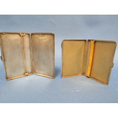 249 - TWO SILVER HALLMARKED RECTANGULAR CIGARETTE CASES