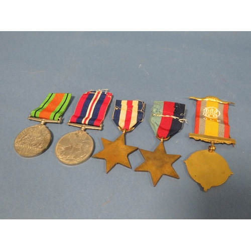 256 - FOUR WORLD WAR II MEDALS TOGETHER WITH AN A.R.O.B. MEDAL (5)