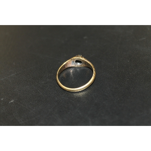 261 - AN UNMARKED YELLOW METAL AND SOLITAIRE DIAMOND RING, APPROX 2. G, RING SIZE K-L