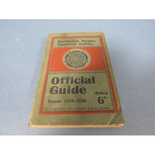 307 - A NORTHERN RUGBY FOOTBALL UNION OFFICIAL GUIDE SEASON 1919-1920