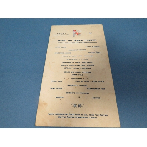 308 - A NEW ZEALAND SHIPPING COMPANY 1942 MENU WITH AUTOGRAPHS