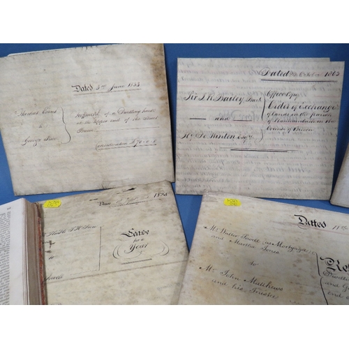 317 - FIVE ASSORTED 19TH CENTURY INDENTURES TO INCLUDE A BOUND PENNY MAGAZINE