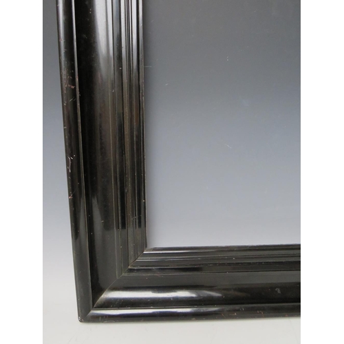 100 - A LATE 19TH / EARLY 20TH CENTURY EBONISED DUTCH FRAME, with black slip, frame W 6.5 cm, rebate 38.5 ... 