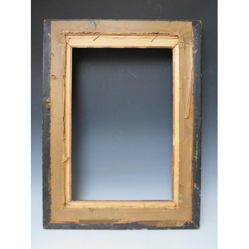 100 - A LATE 19TH / EARLY 20TH CENTURY EBONISED DUTCH FRAME, with black slip, frame W 6.5 cm, rebate 38.5 ... 