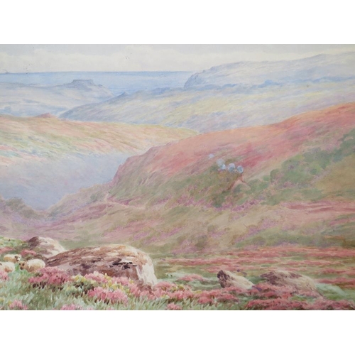 111 - BERTRAM MORRISH. British school, an early 20th century extensive coastal moorland scene 'Nr. Meavy, ... 