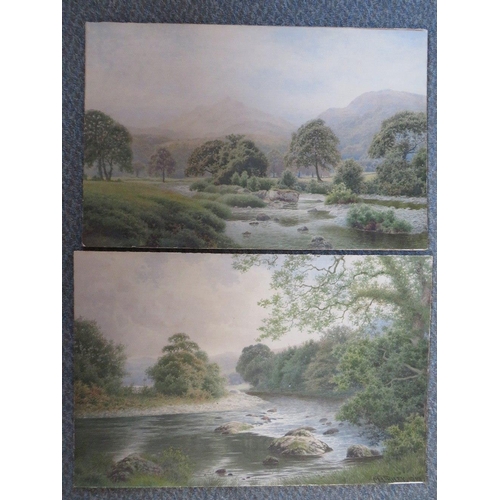 112 - M. L. RILEY. A pair of wooded river landscapes, hills in background, one signed and dated 1912 lower... 