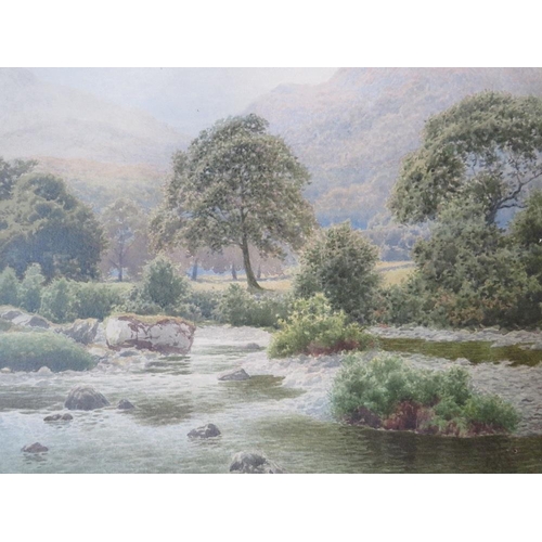 112 - M. L. RILEY. A pair of wooded river landscapes, hills in background, one signed and dated 1912 lower... 