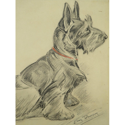 21 - L. DAWSON (XX). British school study of a Scottie dog, signed lower right, pencil on paper, unframed... 