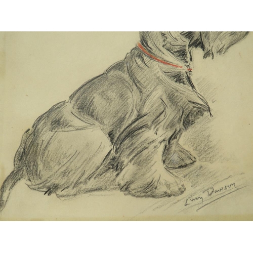 21 - L. DAWSON (XX). British school study of a Scottie dog, signed lower right, pencil on paper, unframed... 