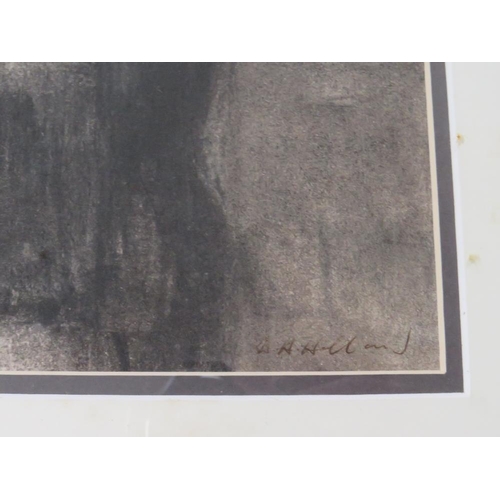 29 - A 20TH CENTURY INTERIOR SCENE, with seated young woman before a window, landscape beyond, indistinct... 