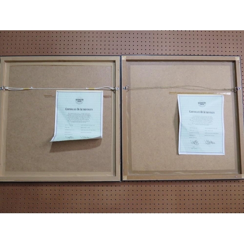 33 - GORDON KING (b.1939). A pair of circular semi-nude female studies 'Silk & Lace', signed in pencil lo... 