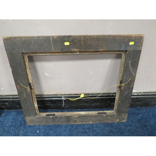 39 - A 19TH CENTURY MAPLE FRAME WITH THIN GOLD SLIP, frame W 8.5 cm, rebate 46 x 58 cm