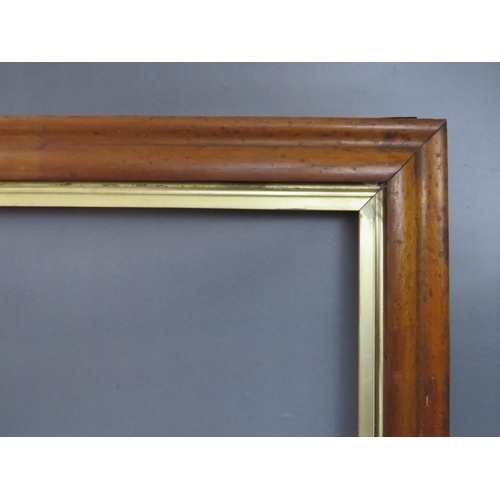 50 - A 19TH CENTURY MAPLE FRAME WITH GOLD SLIP, in need of some restoration, frame W 6 cm, rebate 88 x 69... 