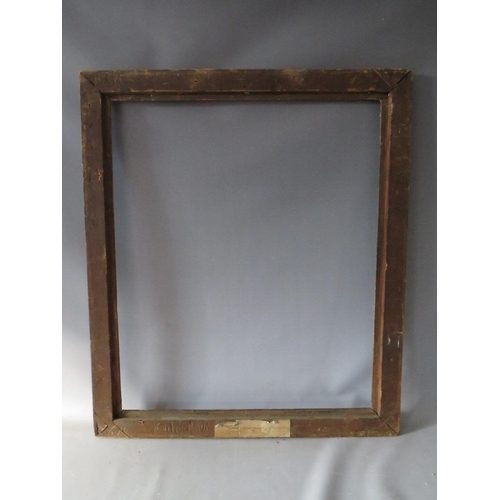 63 - A 19TH CENTURY GOLD FRAME, with designs to inner and outer edges, in need of some restoration, frame... 