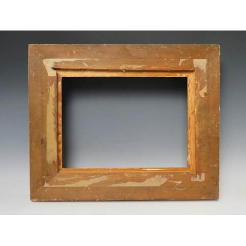 80 - A 19TH CENTURY GOLD SWEPT FRAME, frame W 9 cm, rebate 29 x 39 cm