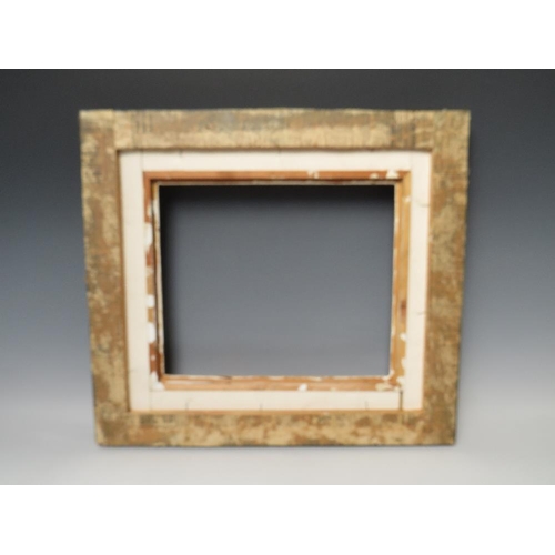 81 - A 20TH CENTURY DUTCH EBONISED AND STAINED FRAME, with painted slip, frame W 7.5 cm, slip rebate 26.5... 