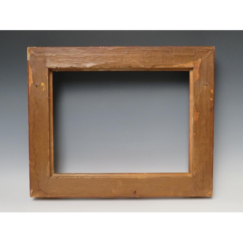 84 - A 19TH CENTURY GOLD SWEPT FRAME, frame W 6.5 cm, rebate 28.5 x 38 cm