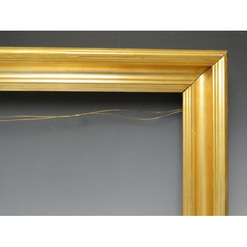 97 - A 19TH CENTURY PLAIN GOLD FRAME, frame W 6 cm, rebate 33 x 42.5 cm