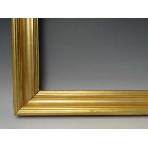 97 - A 19TH CENTURY PLAIN GOLD FRAME, frame W 6 cm, rebate 33 x 42.5 cm