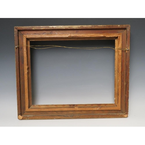 97 - A 19TH CENTURY PLAIN GOLD FRAME, frame W 6 cm, rebate 33 x 42.5 cm