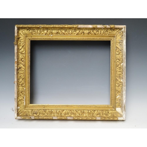 99 - TWO 19TH CENTURY GOLD FRAMES FOR RESTORATION, with inner and outer designs, Frame W 7 and 9 cm, reba... 