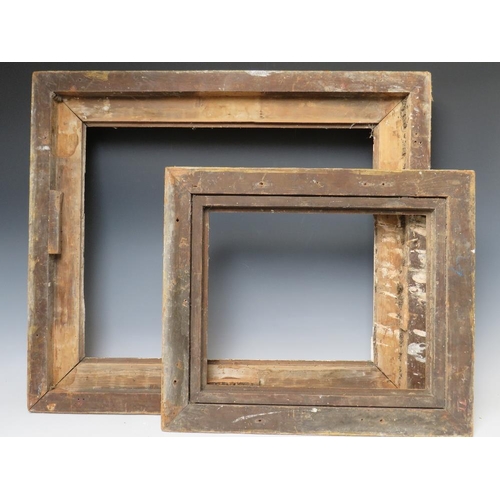 99 - TWO 19TH CENTURY GOLD FRAMES FOR RESTORATION, with inner and outer designs, Frame W 7 and 9 cm, reba... 