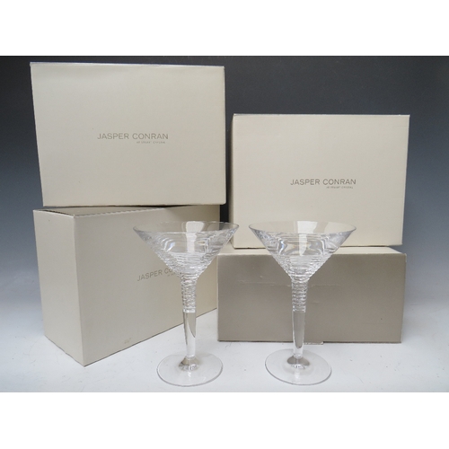 419 - EIGHT STUART CRYSTAL STRATA PATTERN MARTINI GLASSES DESIGNED BY JASPER CONRAN