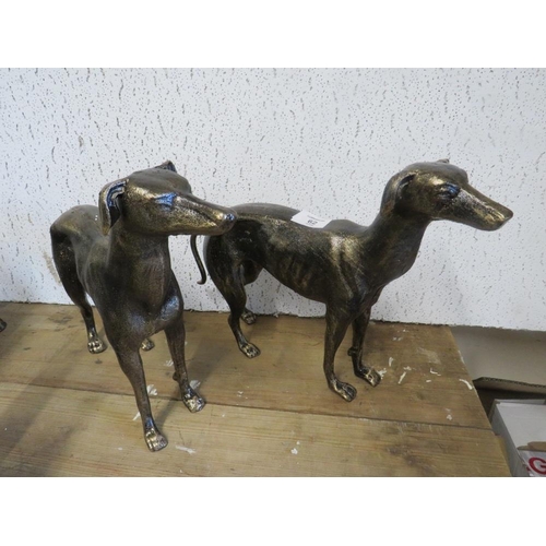 62 - ***A PAIR OF CAST METAL GREYHOUND FIGURES**