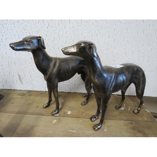 62 - ***A PAIR OF CAST METAL GREYHOUND FIGURES**