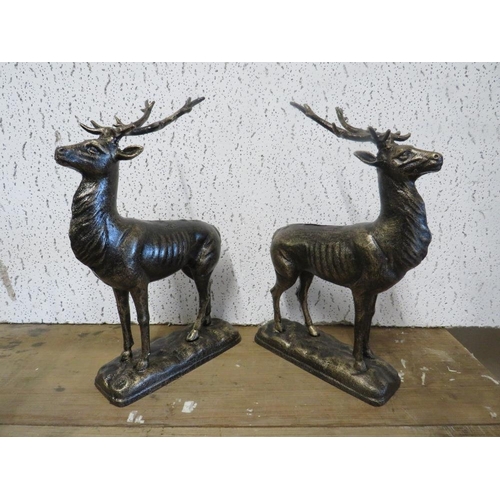 65 - ***TWO CAST METAL DEER FIGURES**