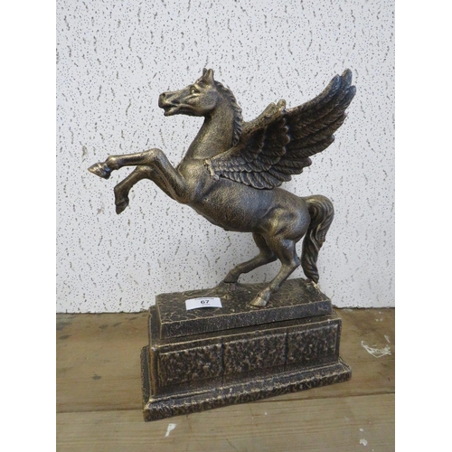 67 - ***A CAST METAL WINGED HORSE FIGURE**